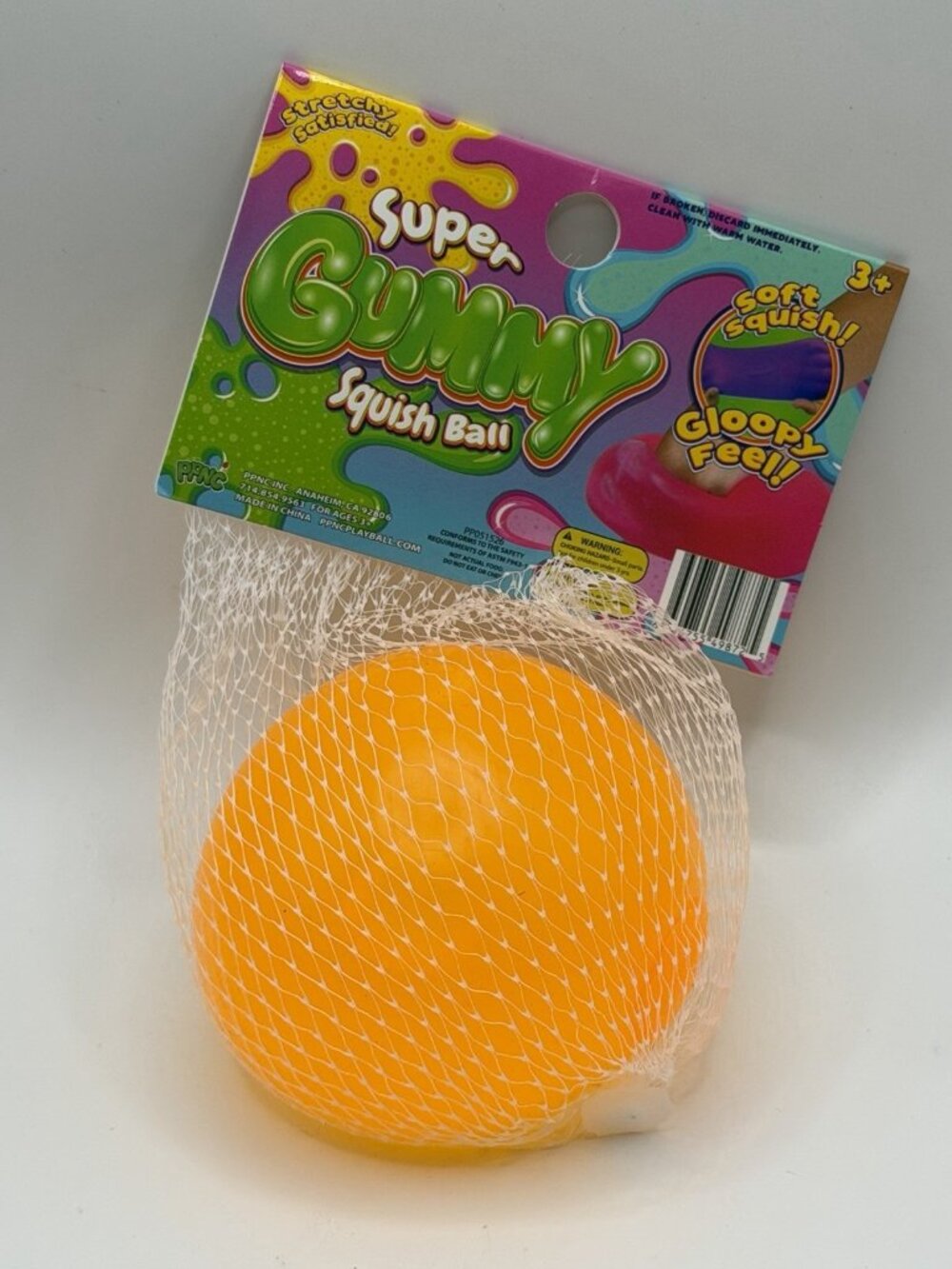 PPNC Super Gummy Squish Ball Squeeze Orange